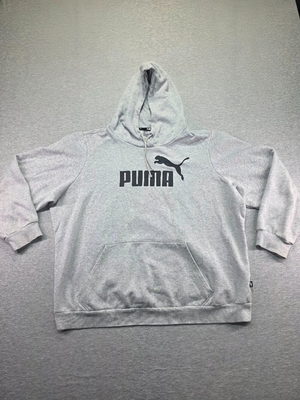 Puma Pullover Hoodie Gray Heather Logo Graphic Size 2X
